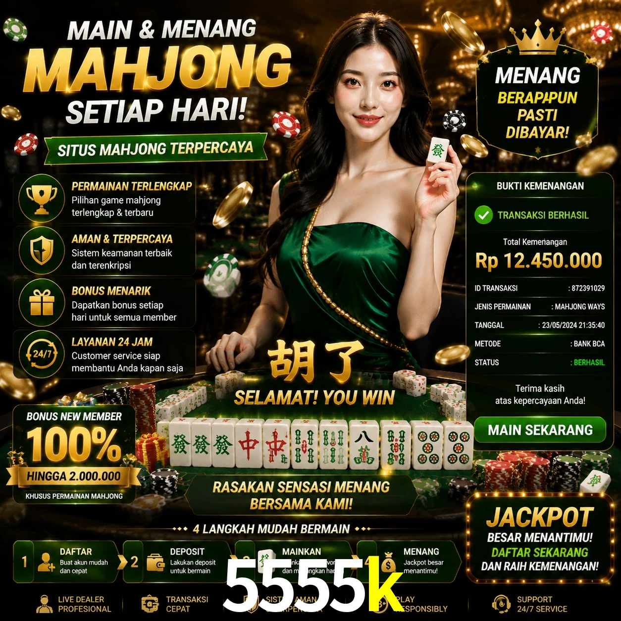 Ganhar e sacar na 5555k